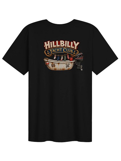 Hillbilly Yacht Club - Official Game Logo - Tee - back