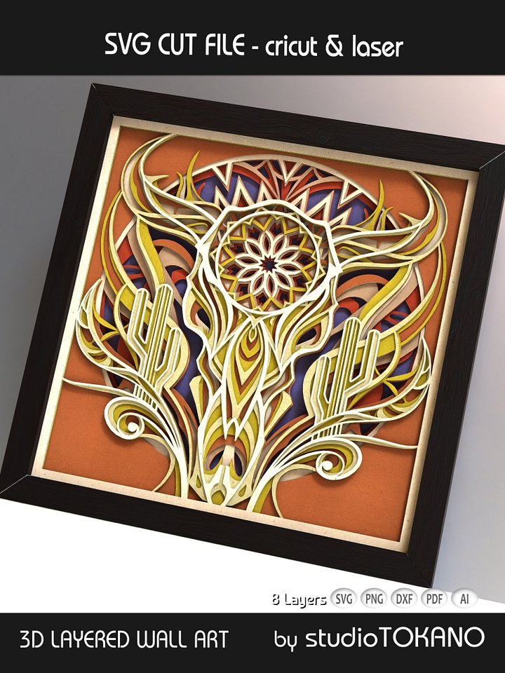 Cow Skull 3D SVG product image (2)