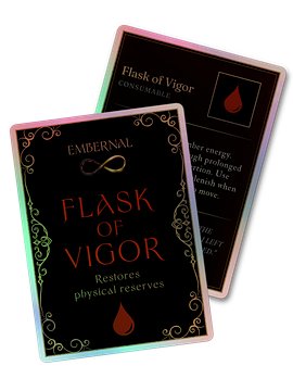 Flask of Vigor - Front & Back Holographic Sticker Bundle