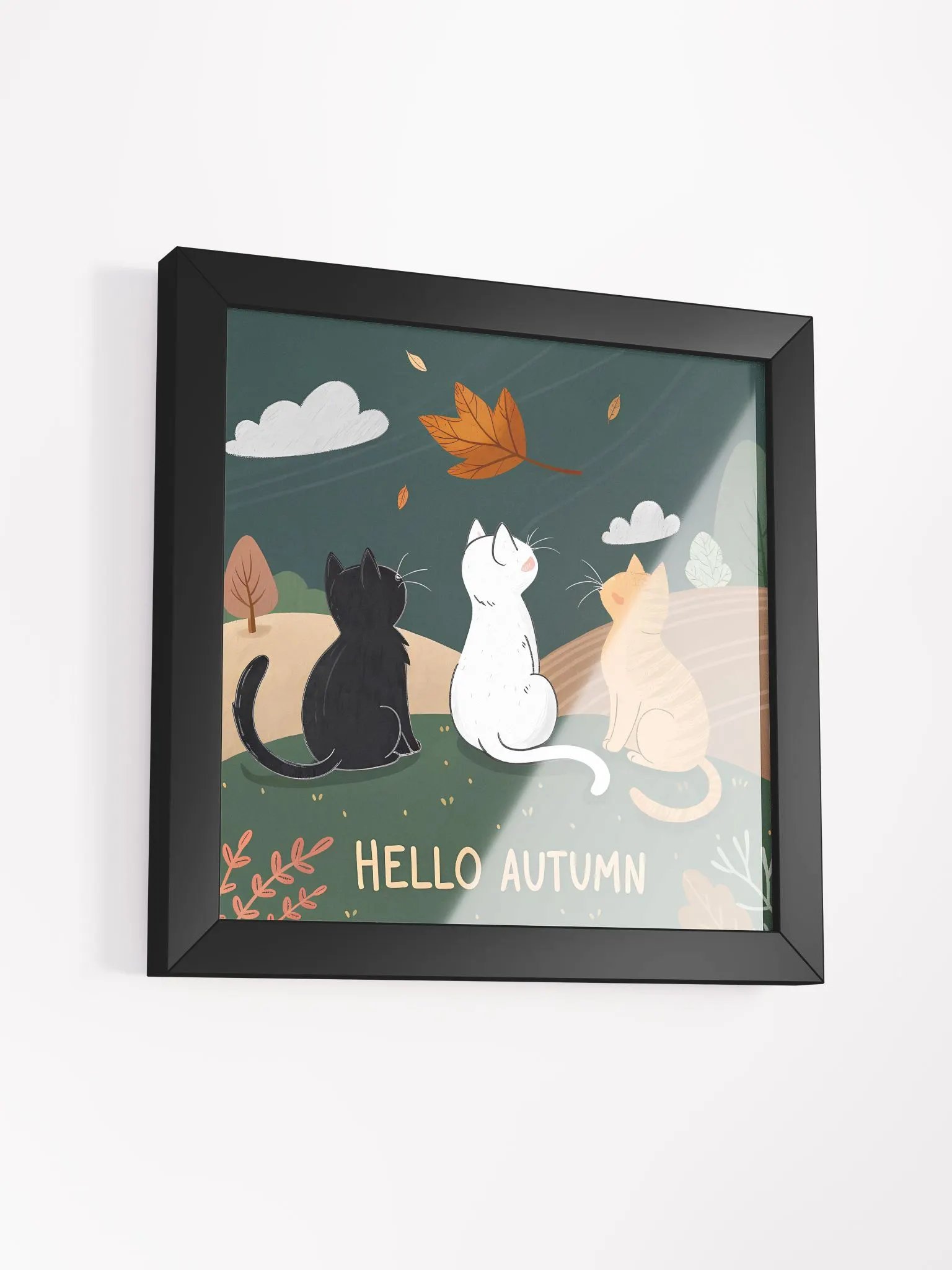 Hello Autumn Cats Framed Matte Poster product image (5)
