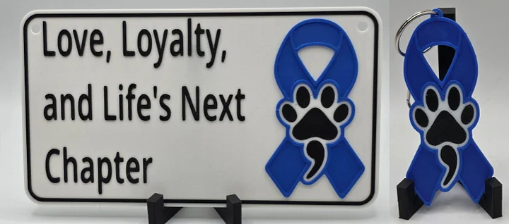 💙 Blue Awareness Bundle | Ribbon Sign & Keychain product image (1)