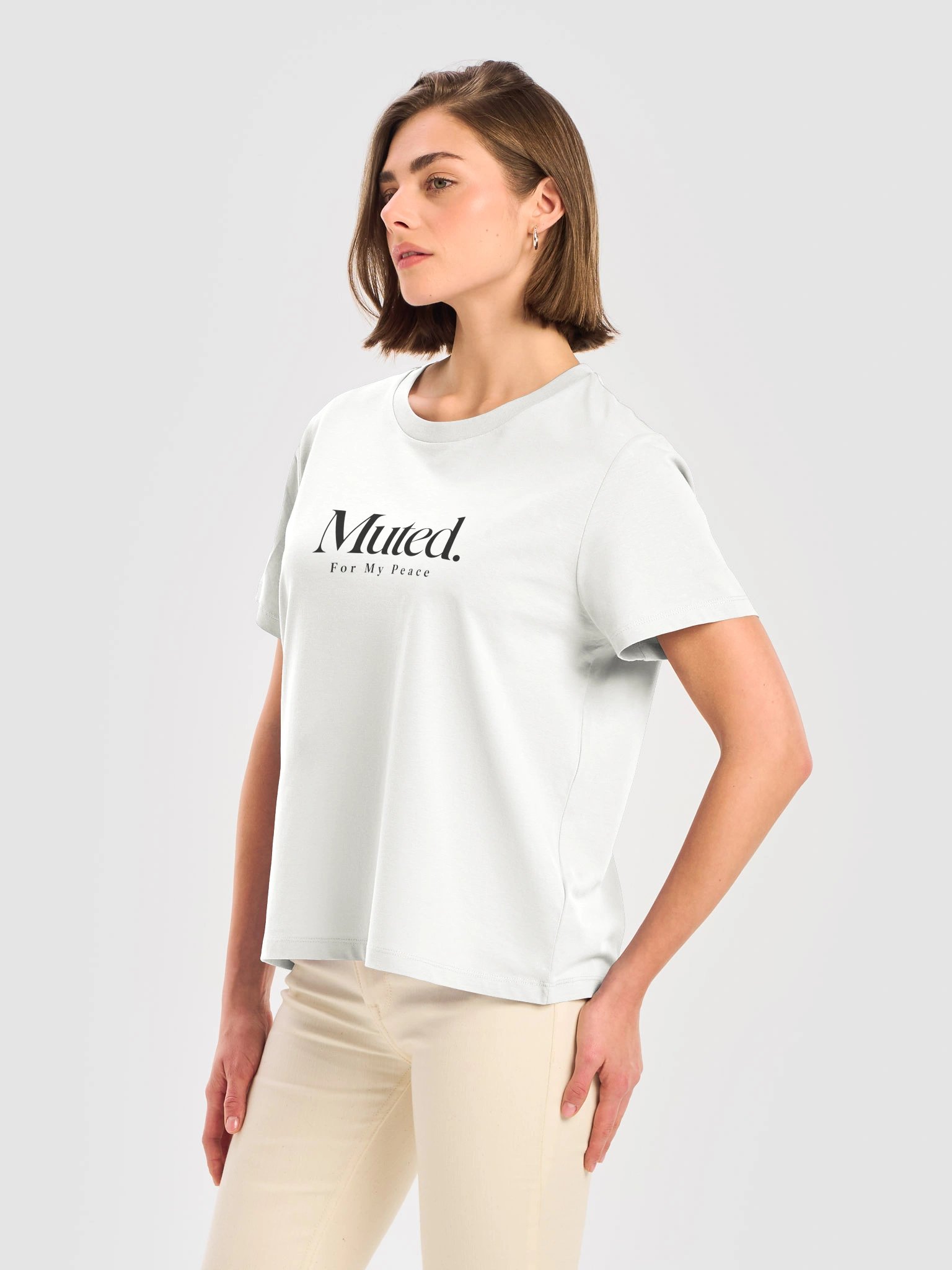 "Muted. For My Peace" — Women’s Organic Ribbed Neck Tee product image (3)