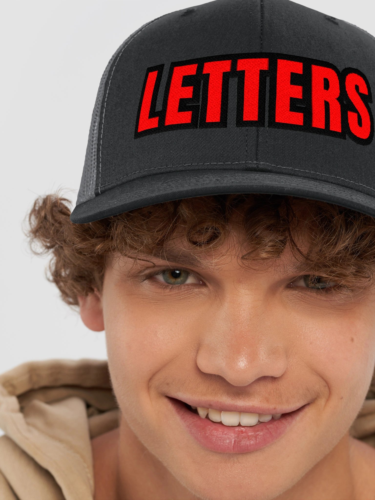 RED LETTERS Red Graphic Trucker Hat product image (8)