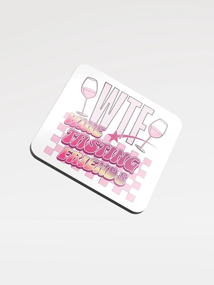 WTF Wine Tasting Friends Glossed Cork Coaster product image (2)