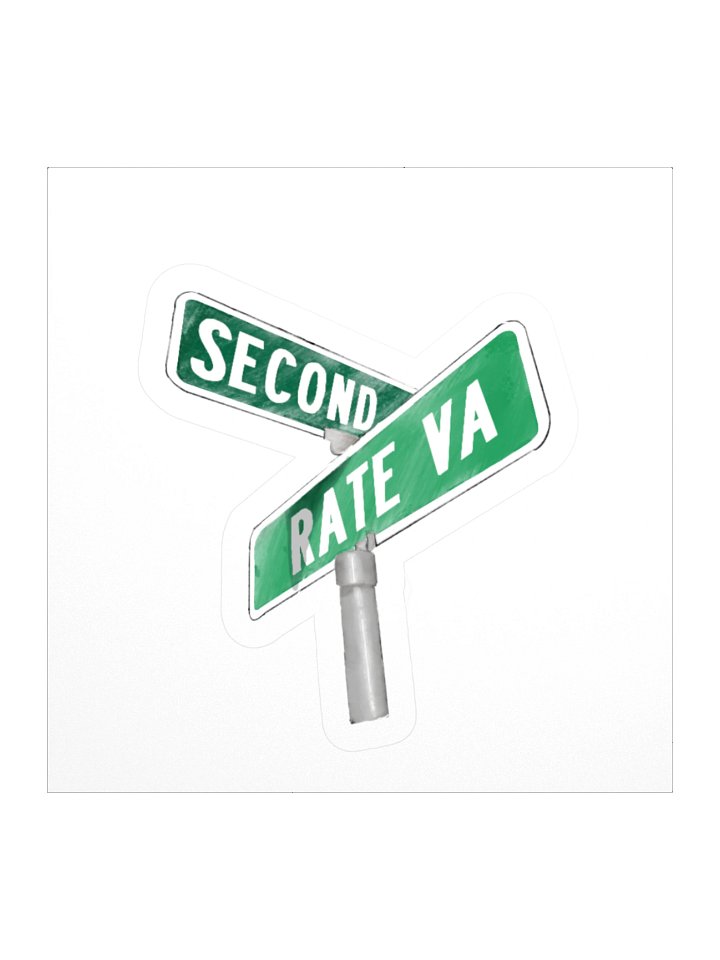 Second Rate VA Street Sign Kiss Cut Stickers product image (2)