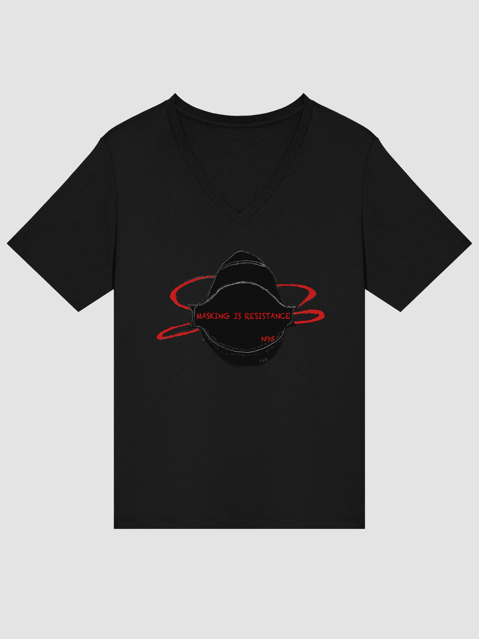 Masking Is Resistance Relaxed V-Neck Tee product image (13)
