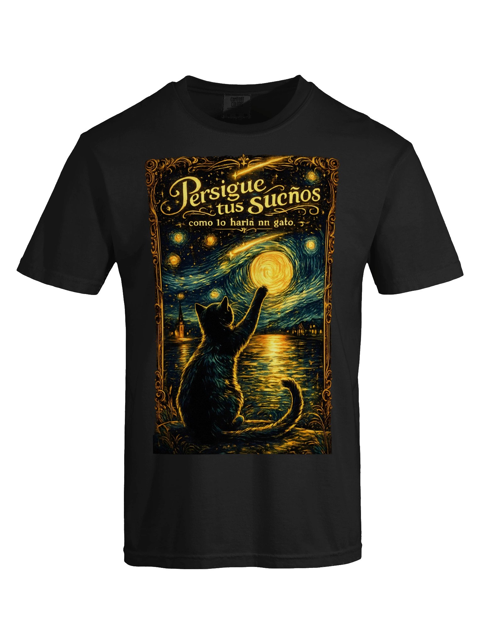 Camiseta "Gato Noche Estrellada" – Arte Inspirado en Van Gogh product image (6)