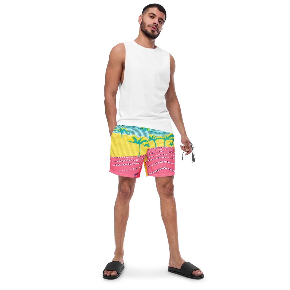 Neon Tropical Paradise All-Over Swim Trunks product image (4)