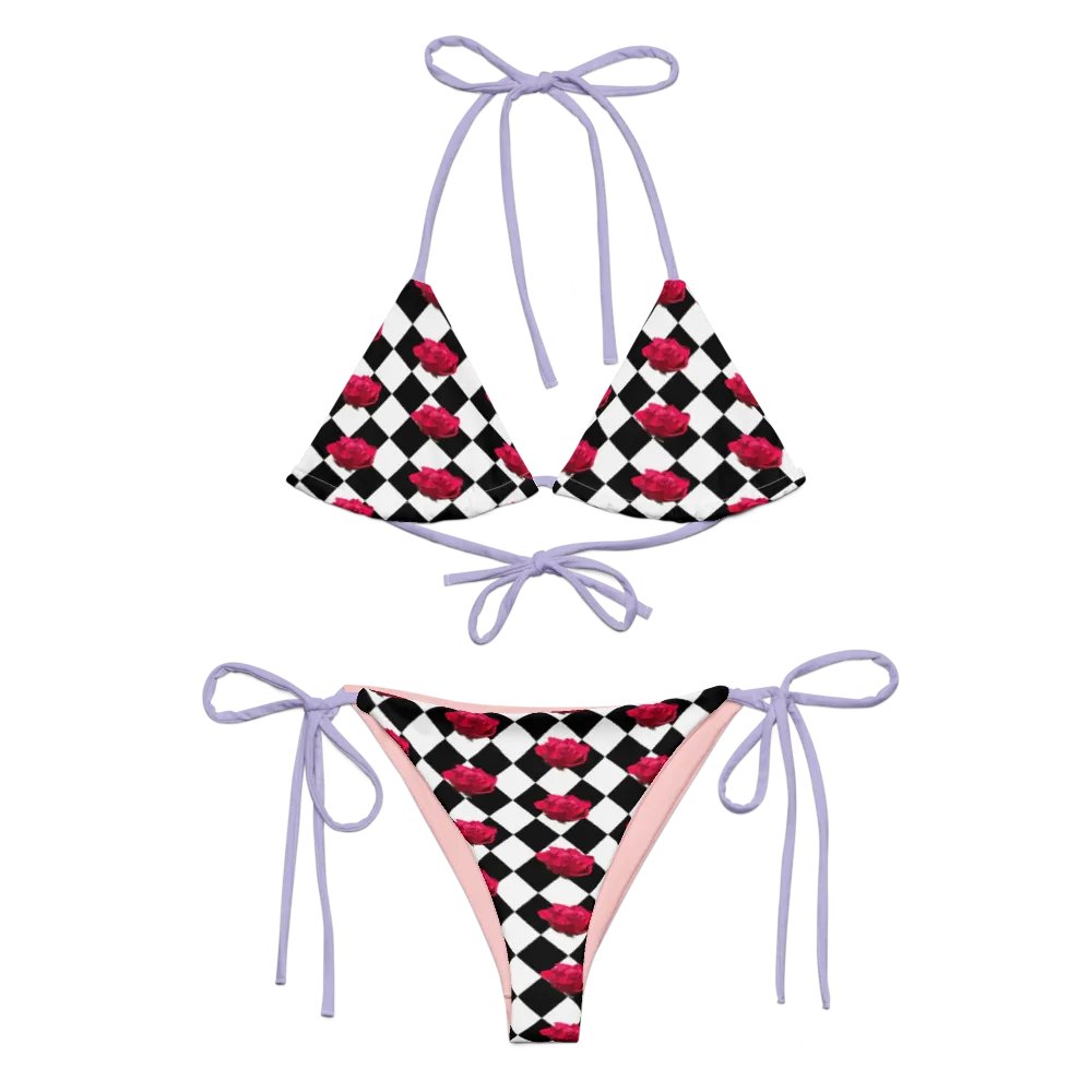 Rosy string bikini {black and white} product image (2)