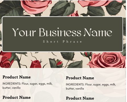 Classic Rose Cake Tasting Label Templates product image (2)