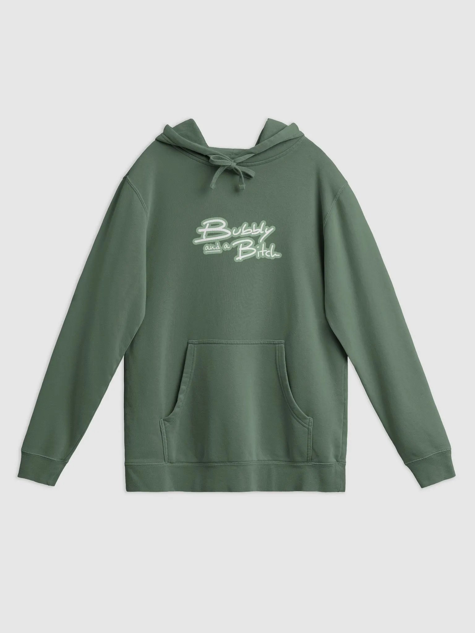 Bubbly and a B*tch (lined design, #96B697) printed pigment hoodie product image (2)