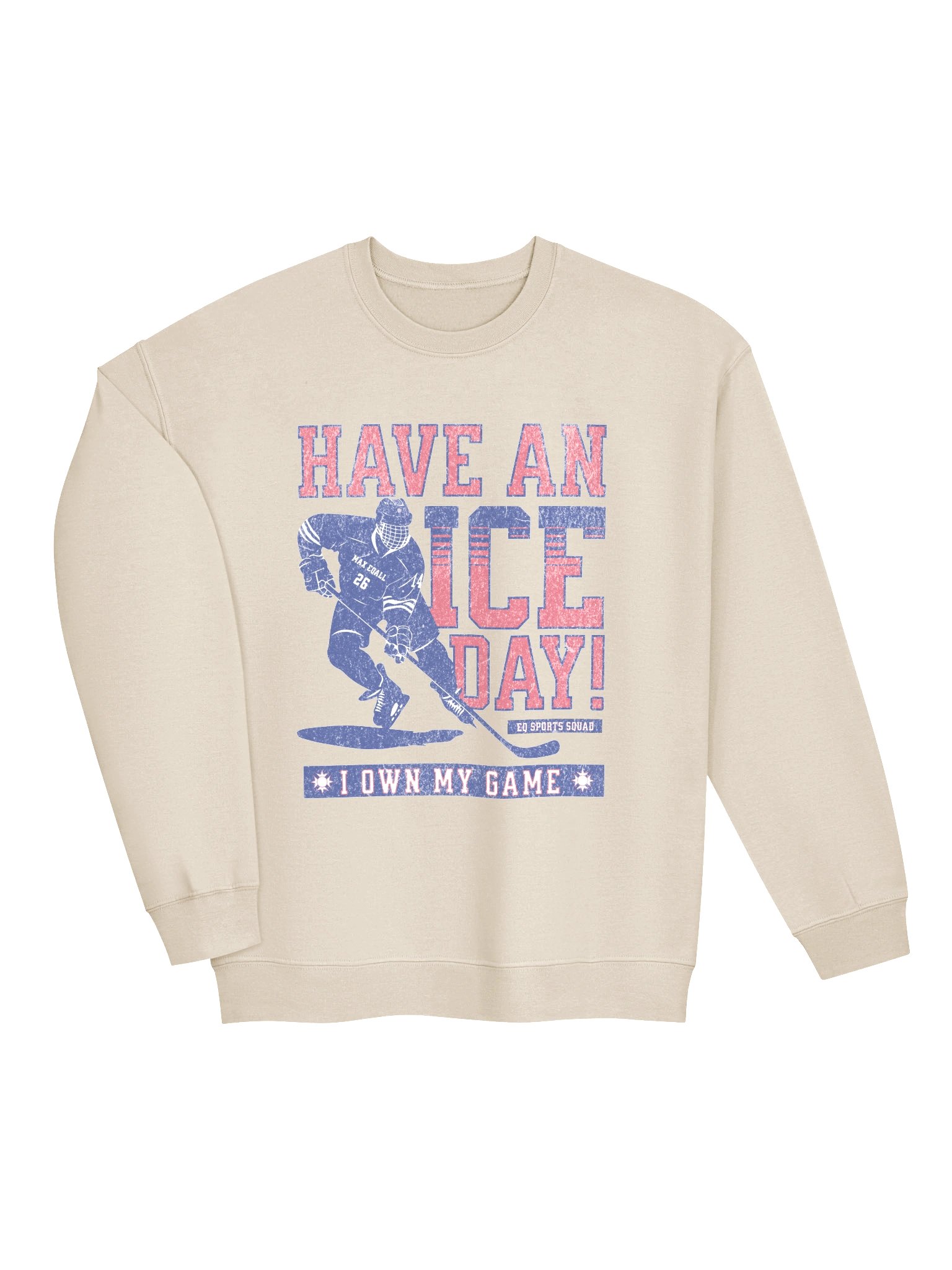 Urban Hockey EQALL® Originals Sporty Moves Vibe_Crewneck Unisex Sweatshirt_Blue_Pink product image (4)