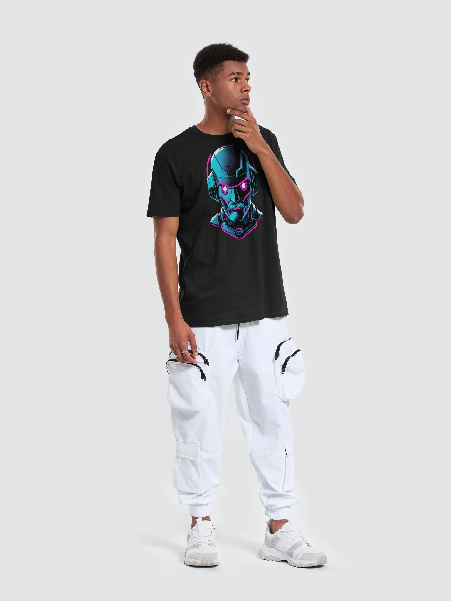 Neon Cyberpunk Robot T-Shirt product image (5)