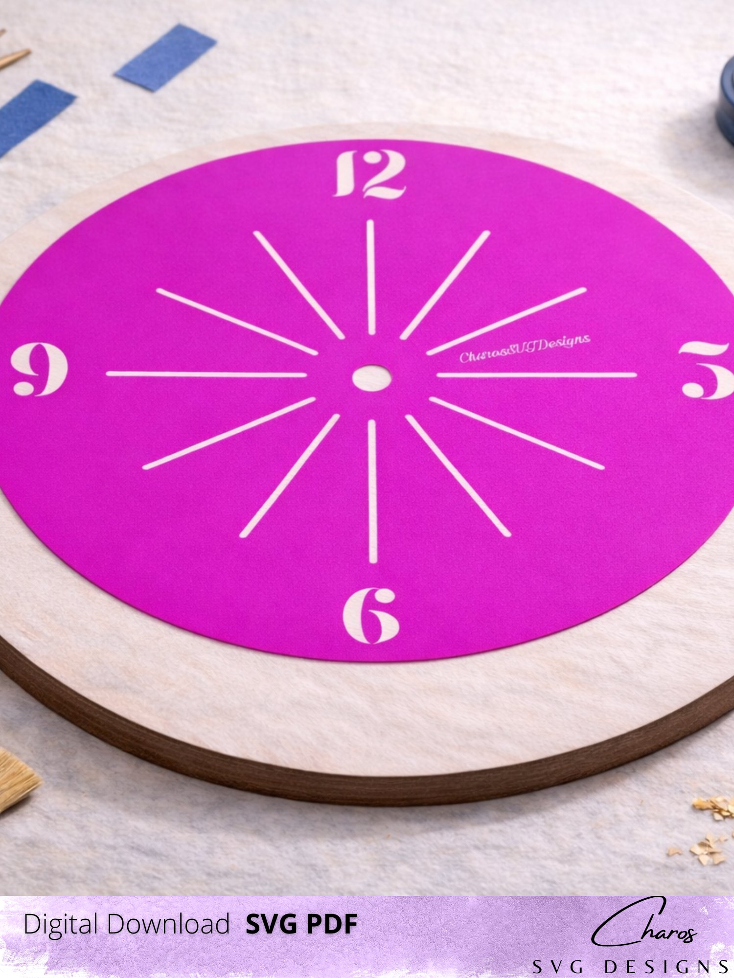 Resin/DIY Clock Stencil SVG Bundle – 4 Clock Face Templates (Digital Download) product image (5)