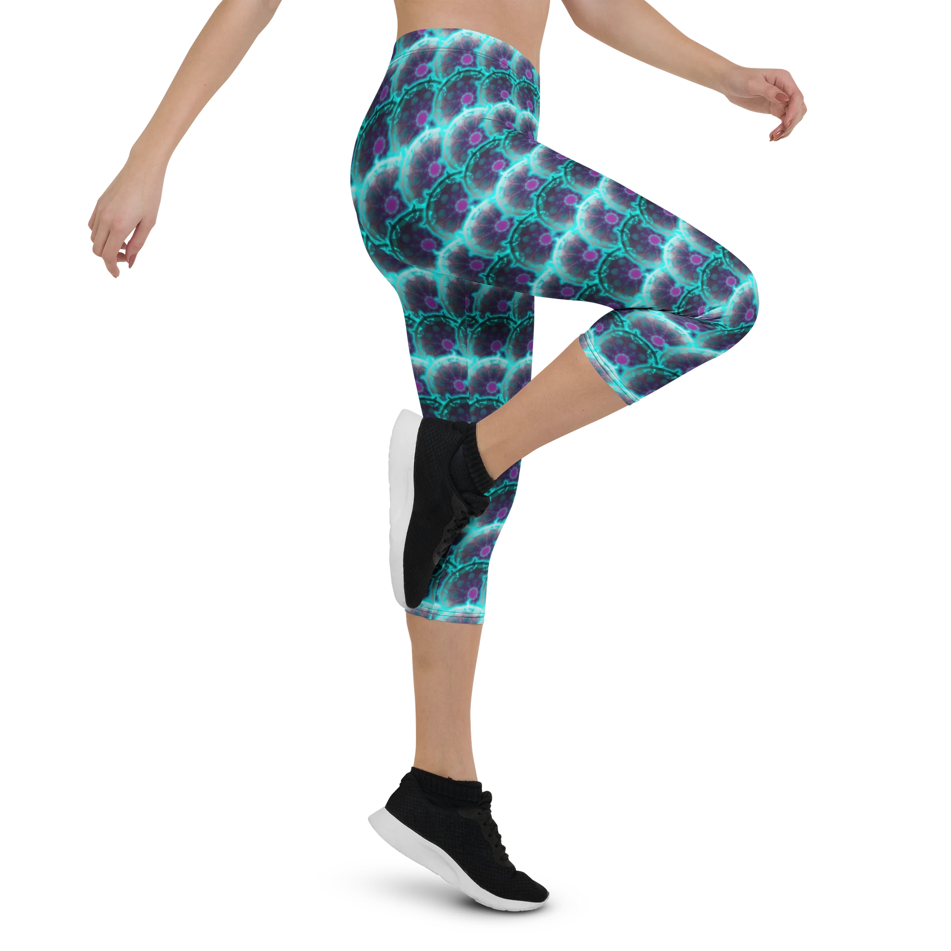 Neon Bloom Patterned Capri Leggings product image (4)