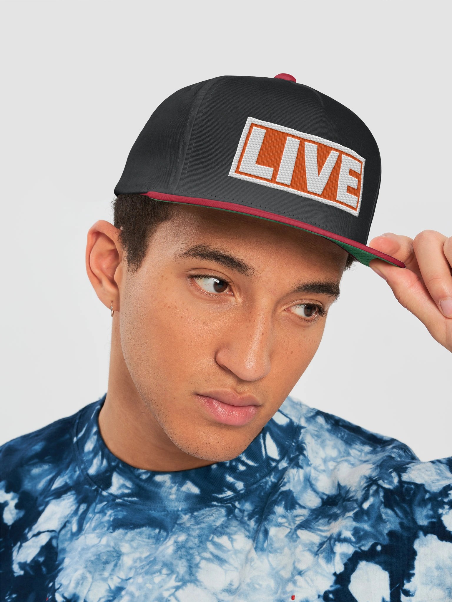 BlaakBrand LIVE Action Flat Brim Snapback - Black with Red product image (5)