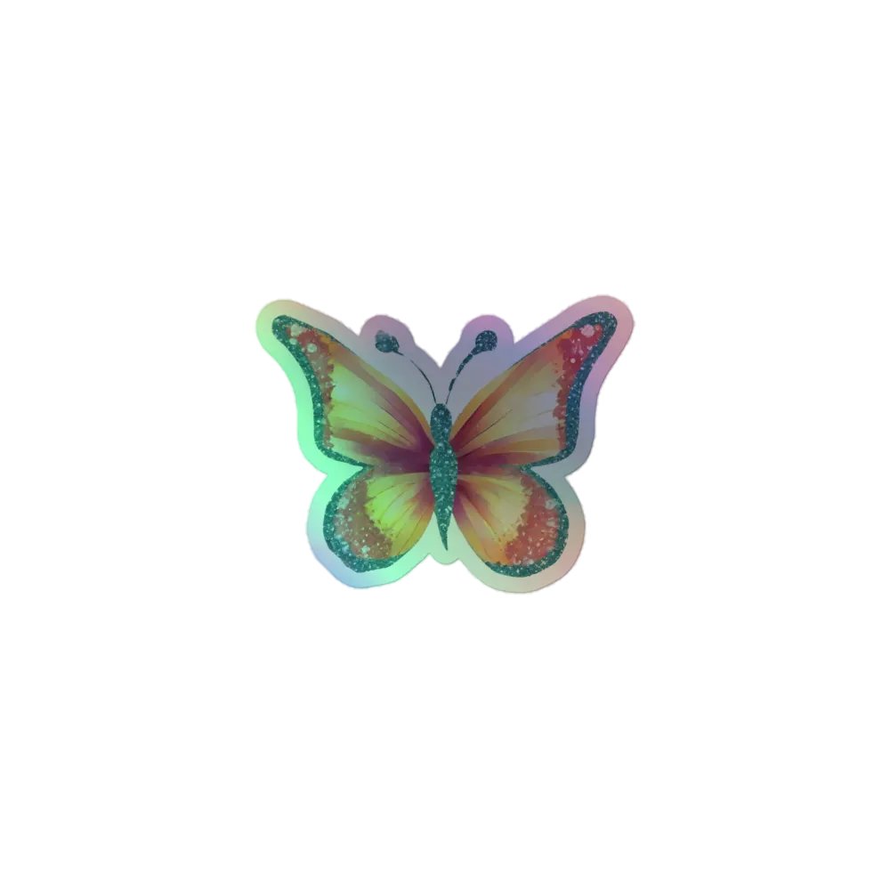 Whimsical Butterfly Holographic Sticker product image (1)