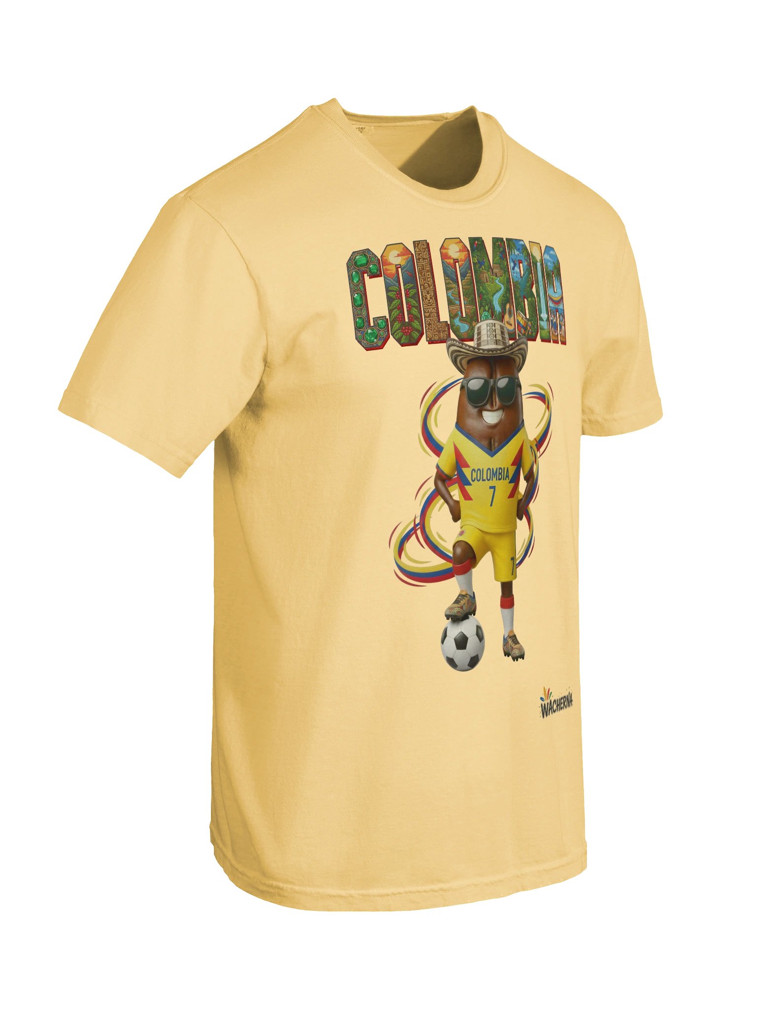Colombia Coffee Mascot Fan Art T-Shirt – Vibrant Culture & Football Streetwear product image (3)