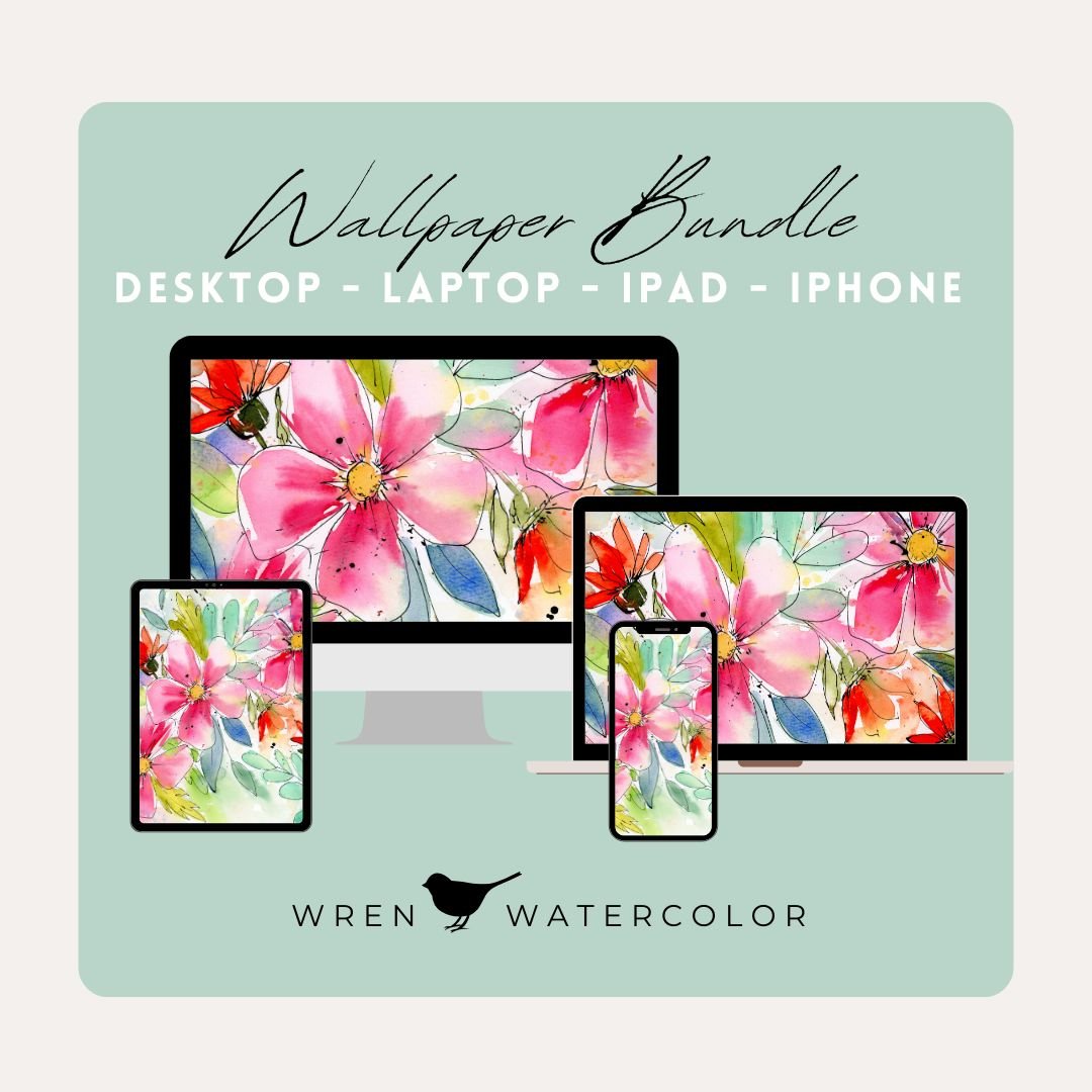 Loose & Wild Watercolor Digital Wallpaper Bundle product image (1)