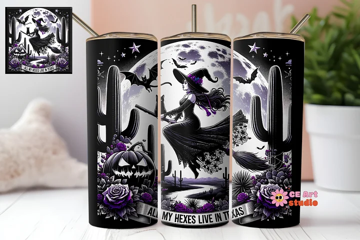 Texas Witch Tumbler Wrap PNG product image (1)