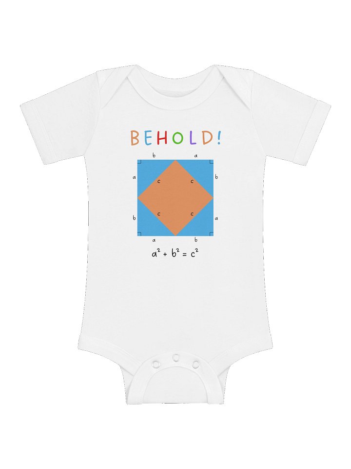 Behold! The Pythagorean Theorem - Math Baby Onesie in White product image (1)