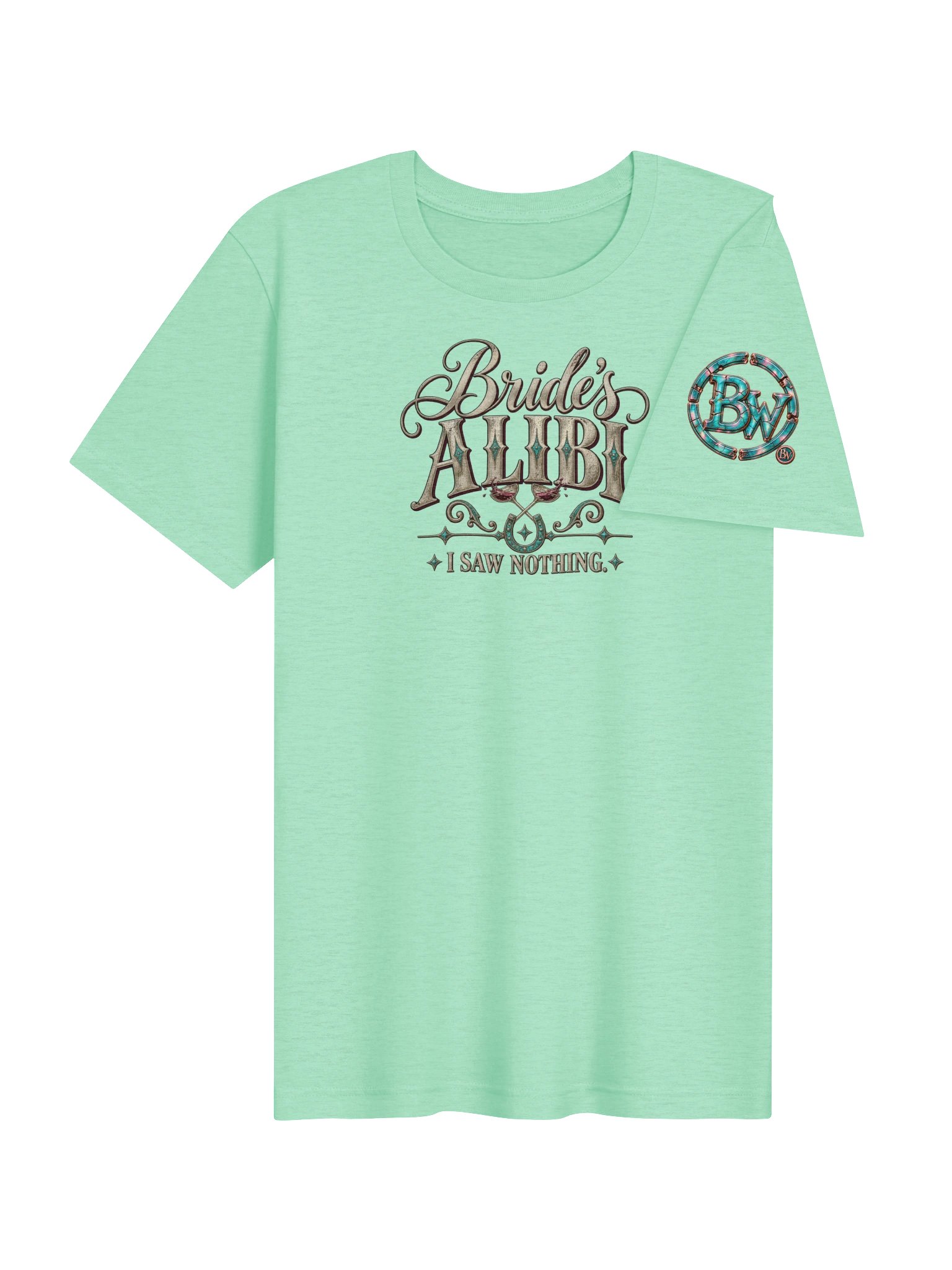 Funny Bachelorette Party Shirt — Bride’s Alibi™ I Saw Nothing Tee | Broken Marriage™ product image (5)