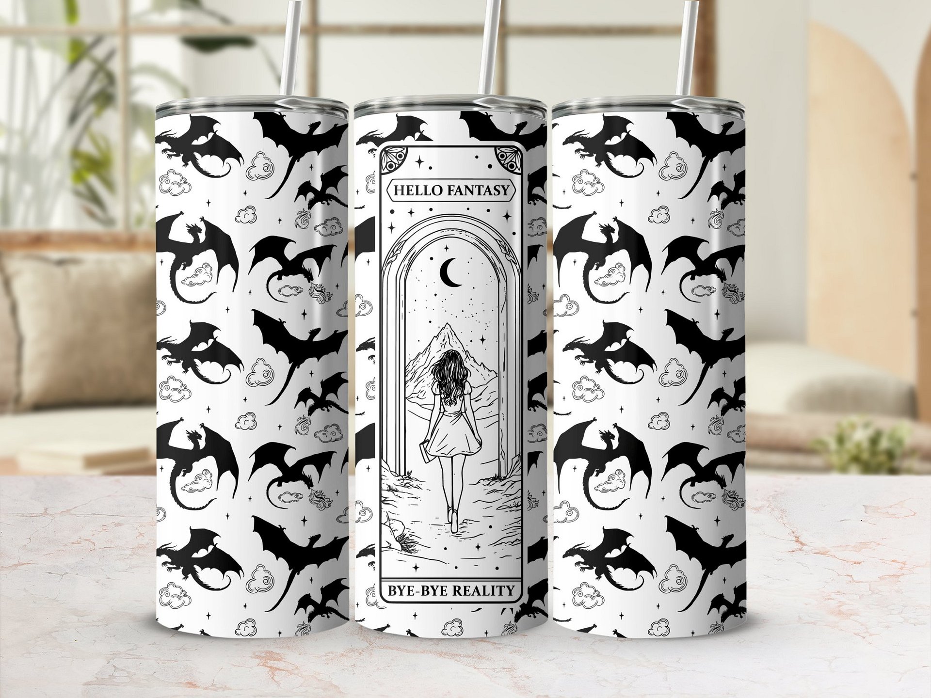 Book Dragon Smut Romantasy Reader 20oz Tumbler Full Wrap SVG PNG, Laser File Engraved Pattern, Seamless Sublimation Design, Digital Download product image (5)