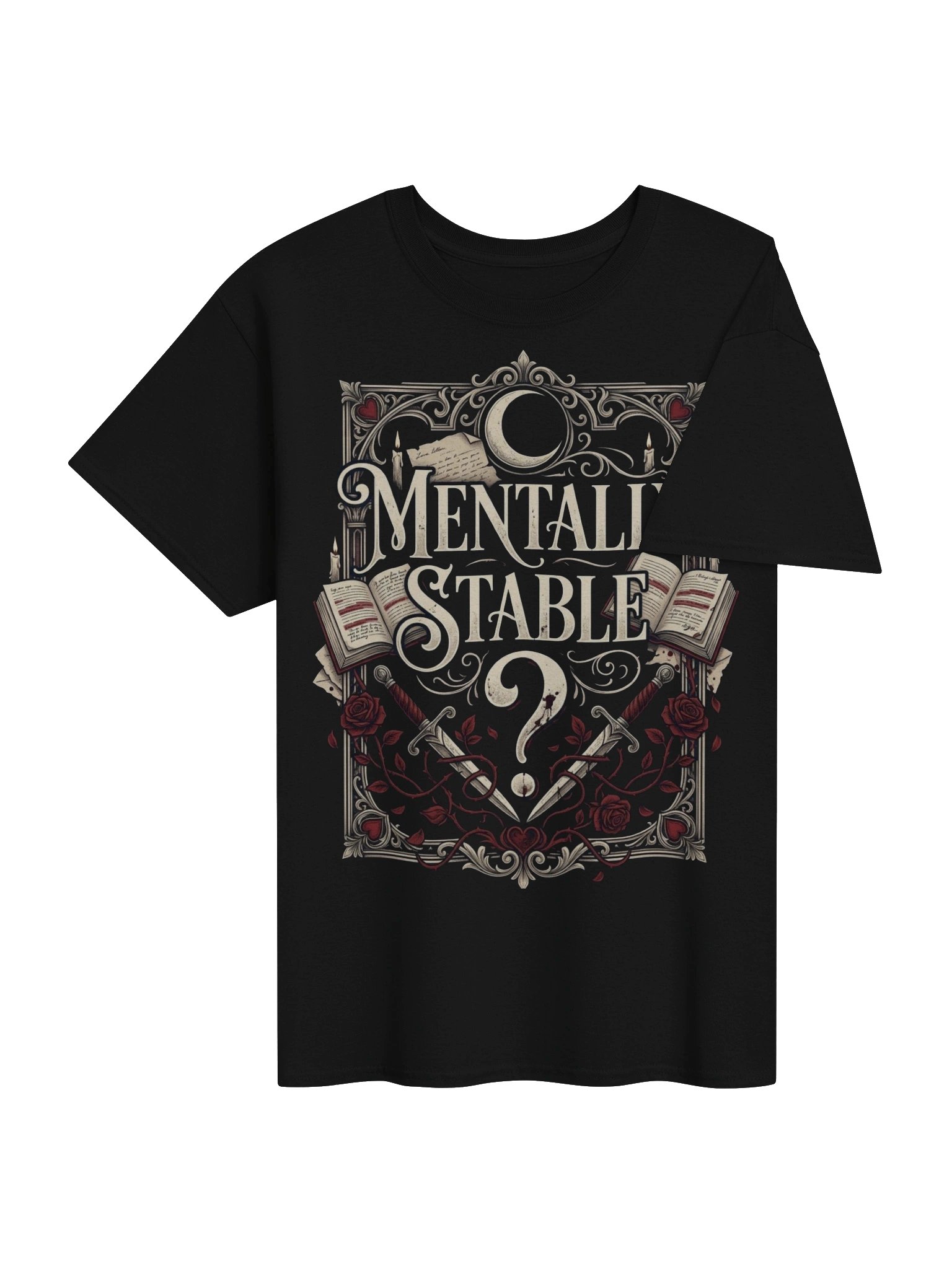 "Mentally Stable?" Dark Romance Reader Heavyweight T-Shirt product image (30)