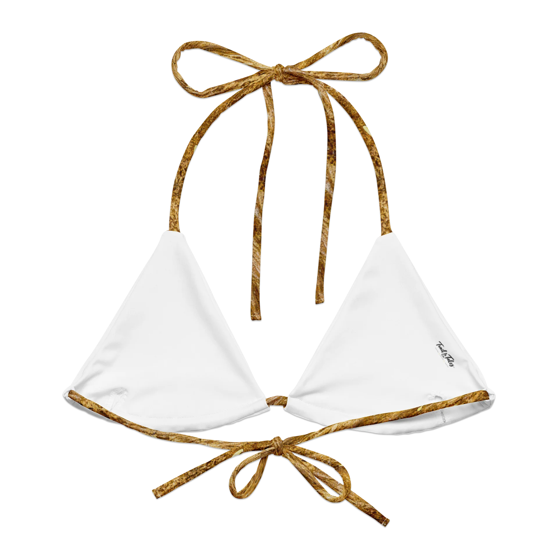Golden Strata All-Over Print Recycled Padded String Bikini Top product image (1)