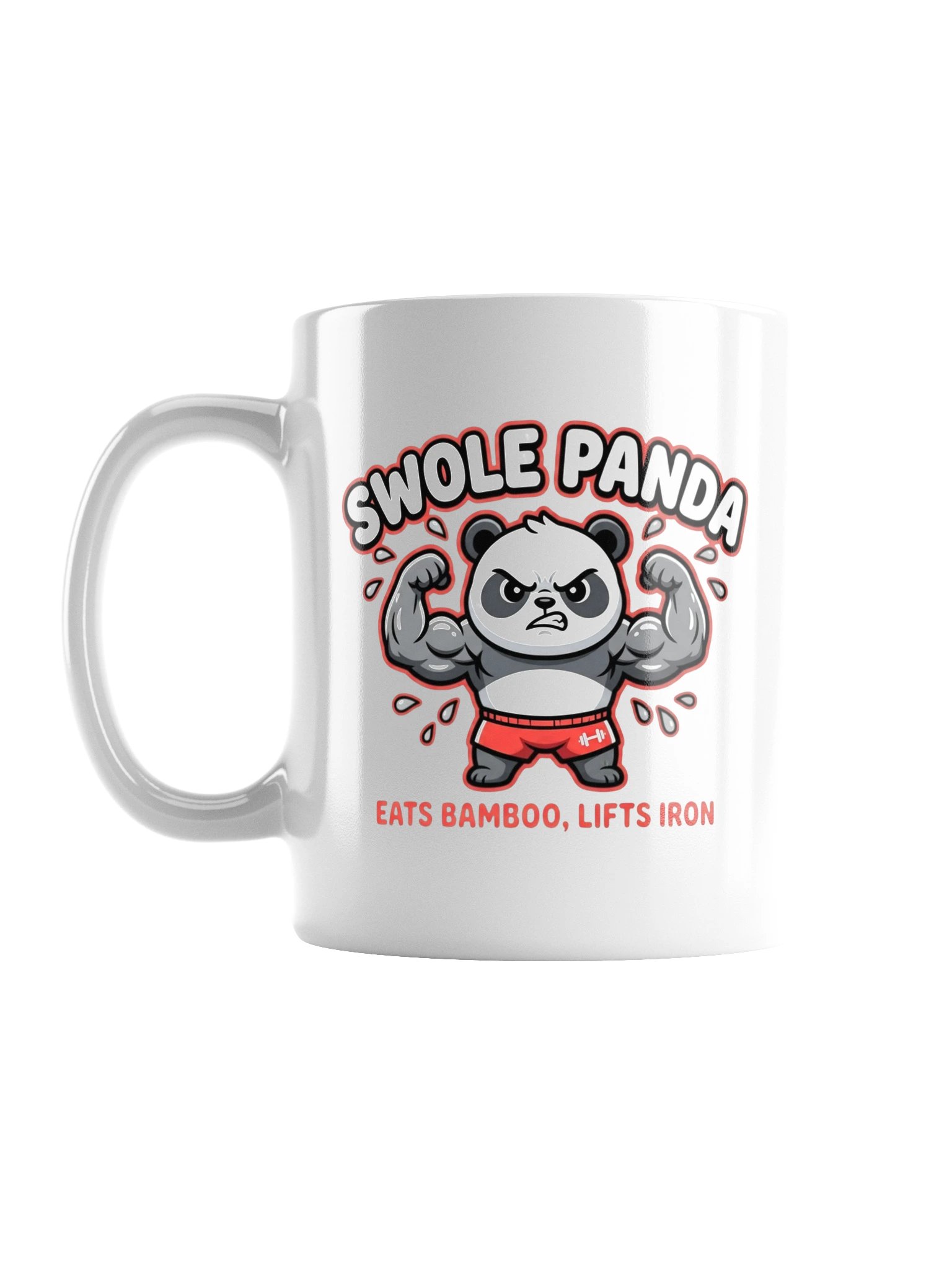 Swole Panda Gym Mug | Funny Fitness Coffee Cup | Weightlifting Motivation Gift for Gym Lovers | 11oz Ceramic product image (1)