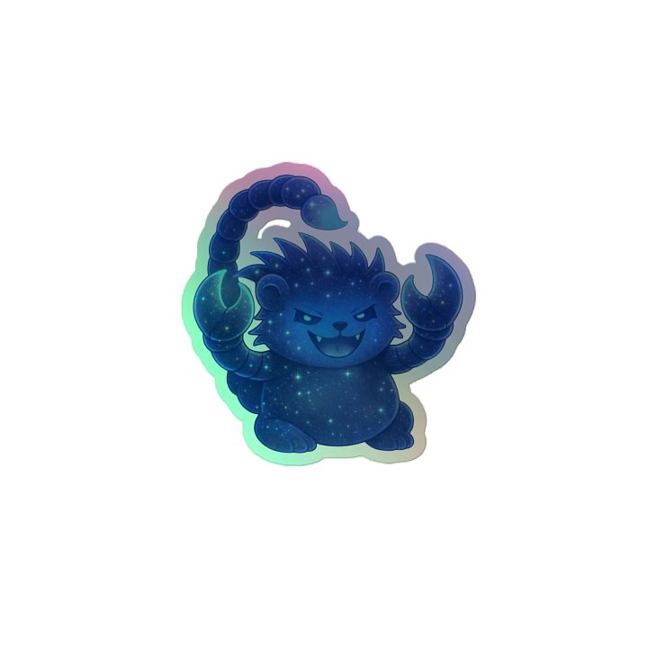 Zodiac hedgie Scorpio holographic sticker product image (2)