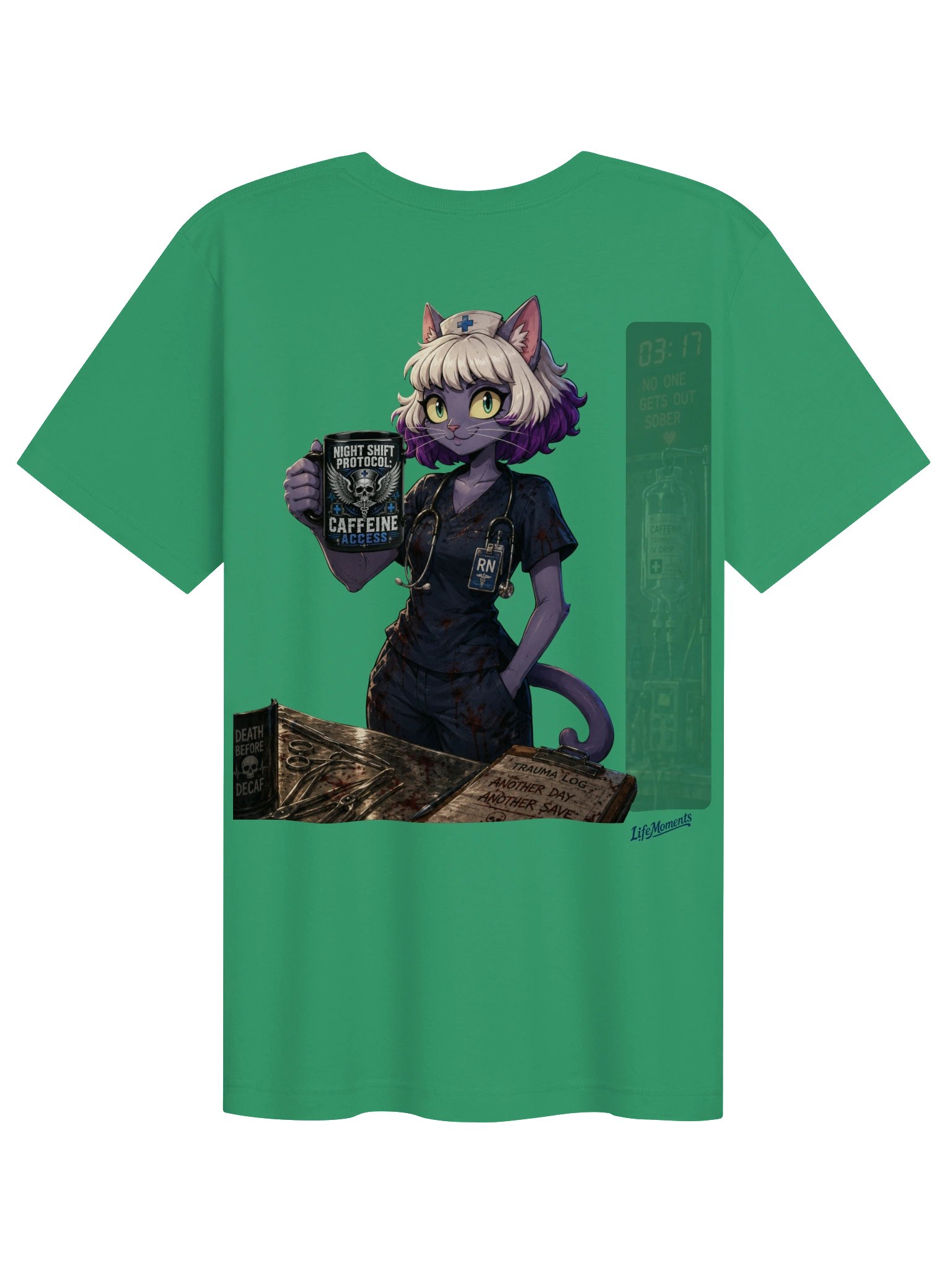 Funny Nurse T-Shirt | Anime Cat RN Gift | Night Shift Graphic Tee product image (4)