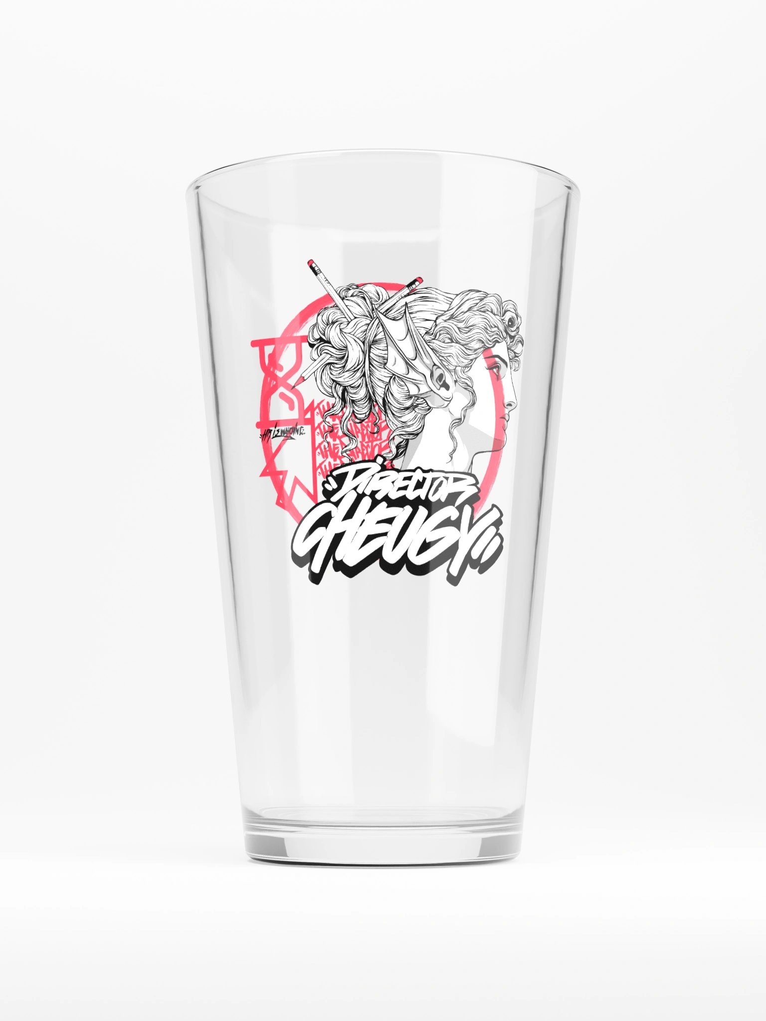 Bustin Pint Glass (White) product image (1)