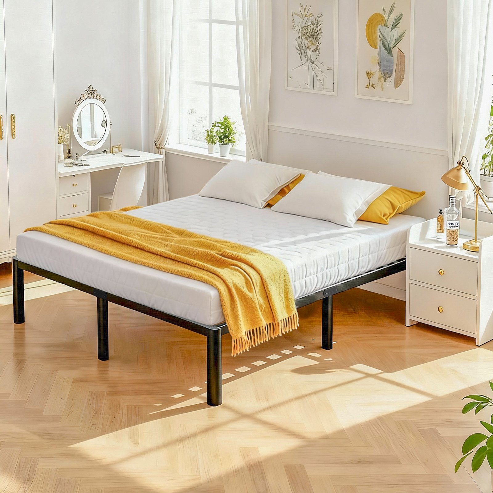 Queen Bed Frame, 14 Inch Metal Platform Bed Frame Queen Size with Storage Space Under Bed, Heavy Duty Steel Slat Support, Easy Assembly, No Box Spring Needed product image (5)