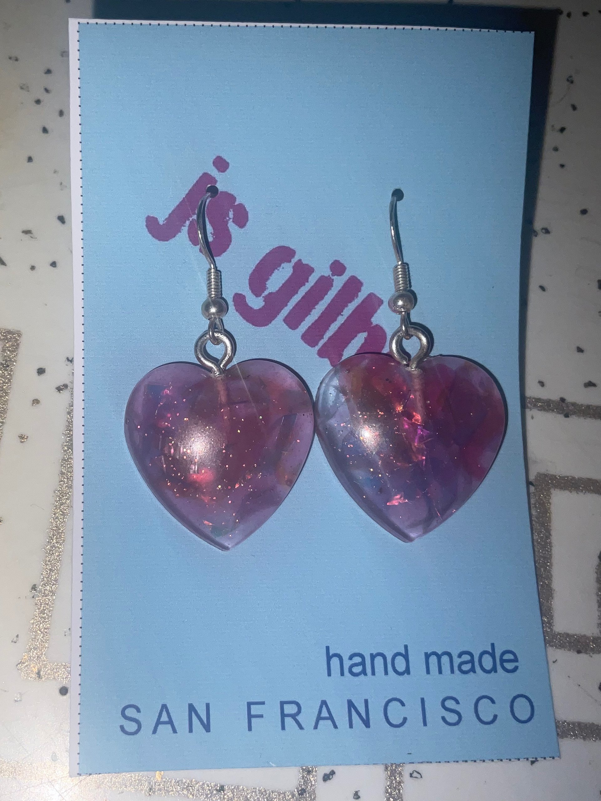Larger Heart Dangle Earrings product image (1)