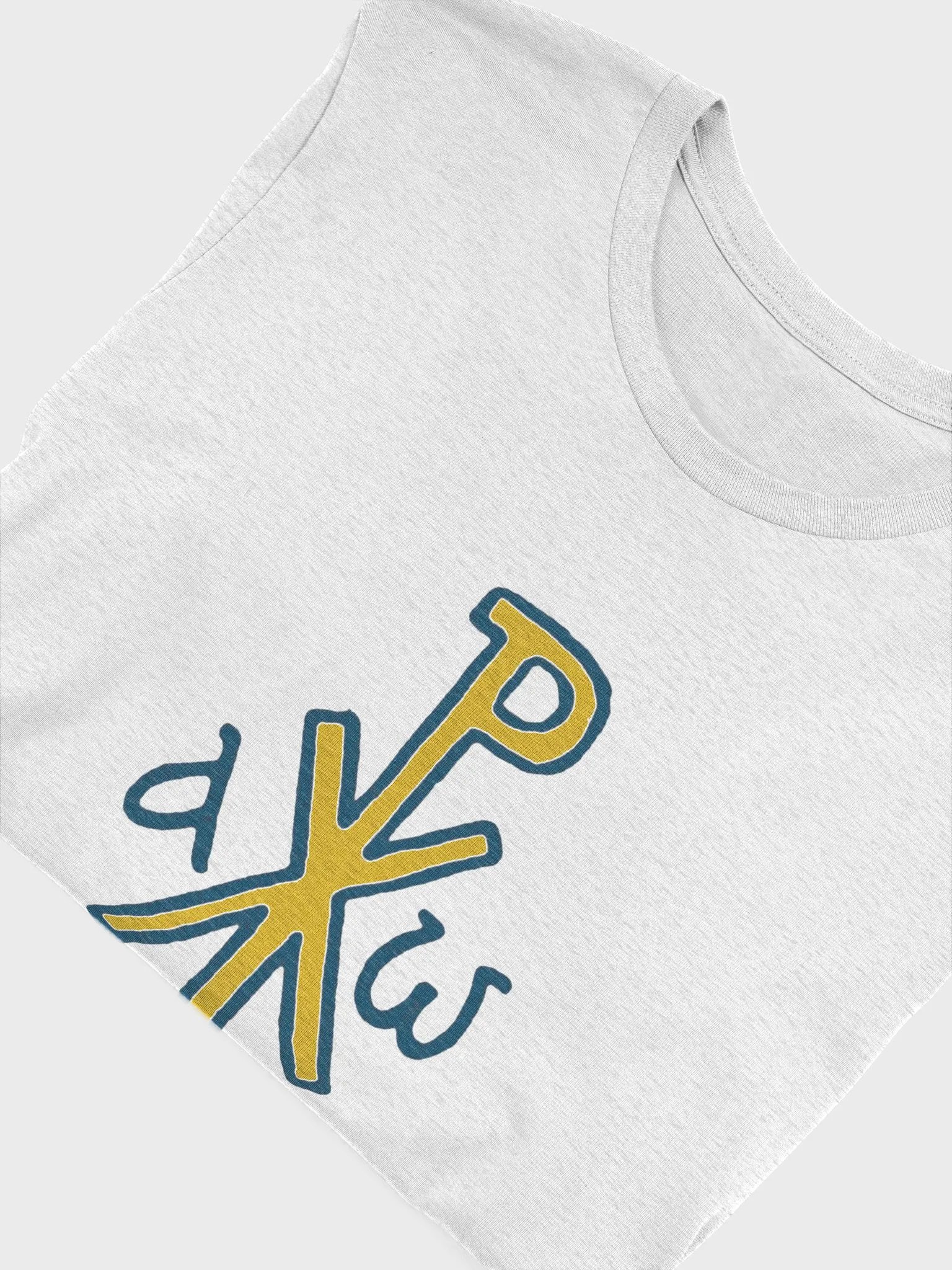 Victor Blue and Yellow Alpha and Omega Orthodox Christian T-Shirt – Religious Tee, Faith Gift product image (5)
