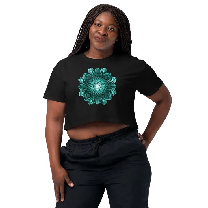 Turquoise Dot Mandala Women's Crop Top product image (1)