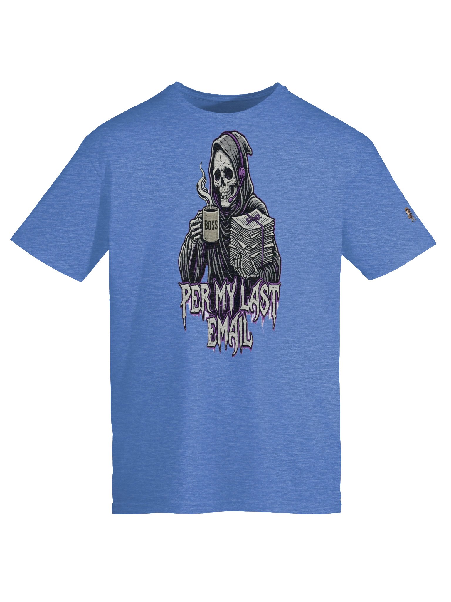 Death wears business casual now—coffee in one hand, your soul in the other. product image (93)