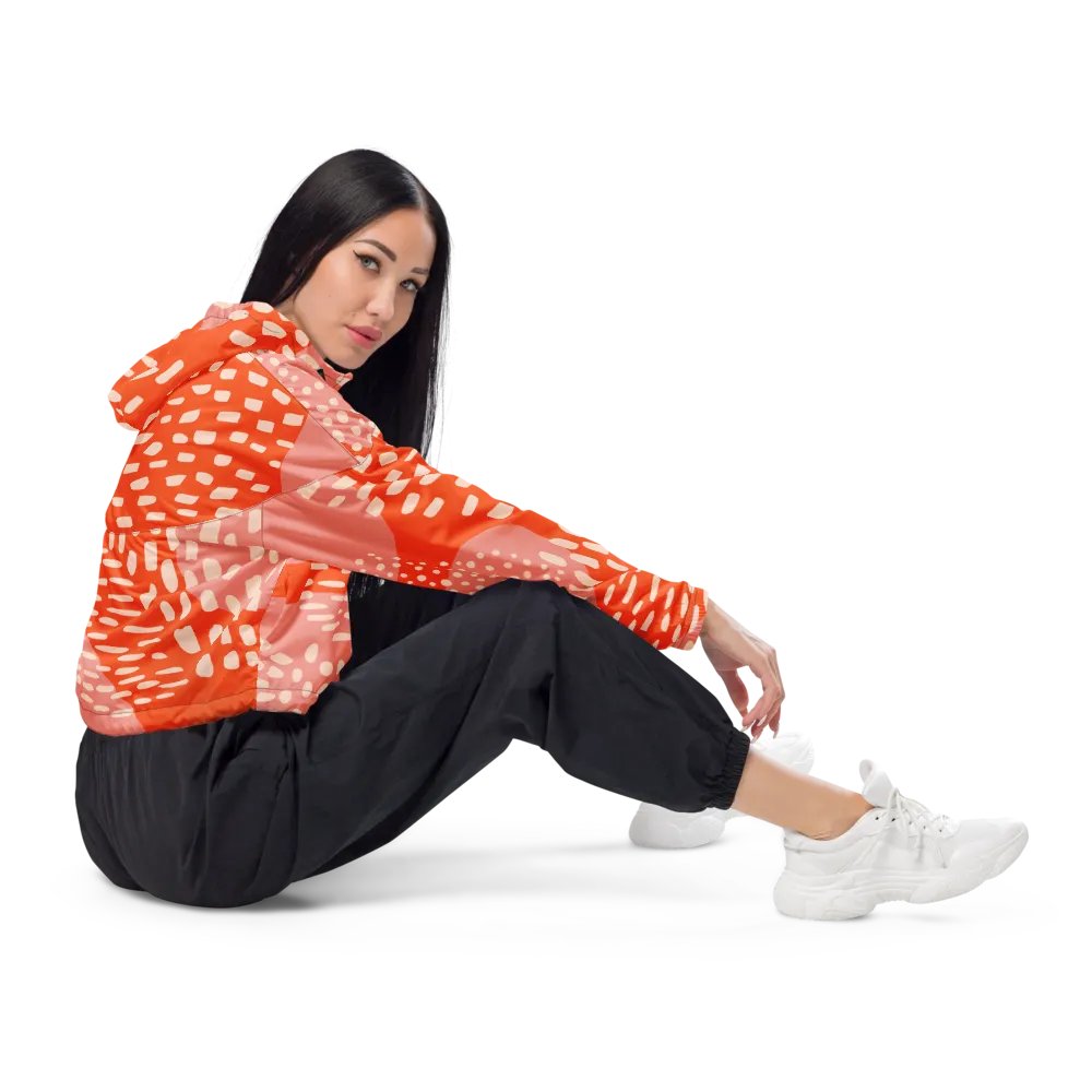 TeeVibe Orange & Pink Cropped Windbreaker product image (4)