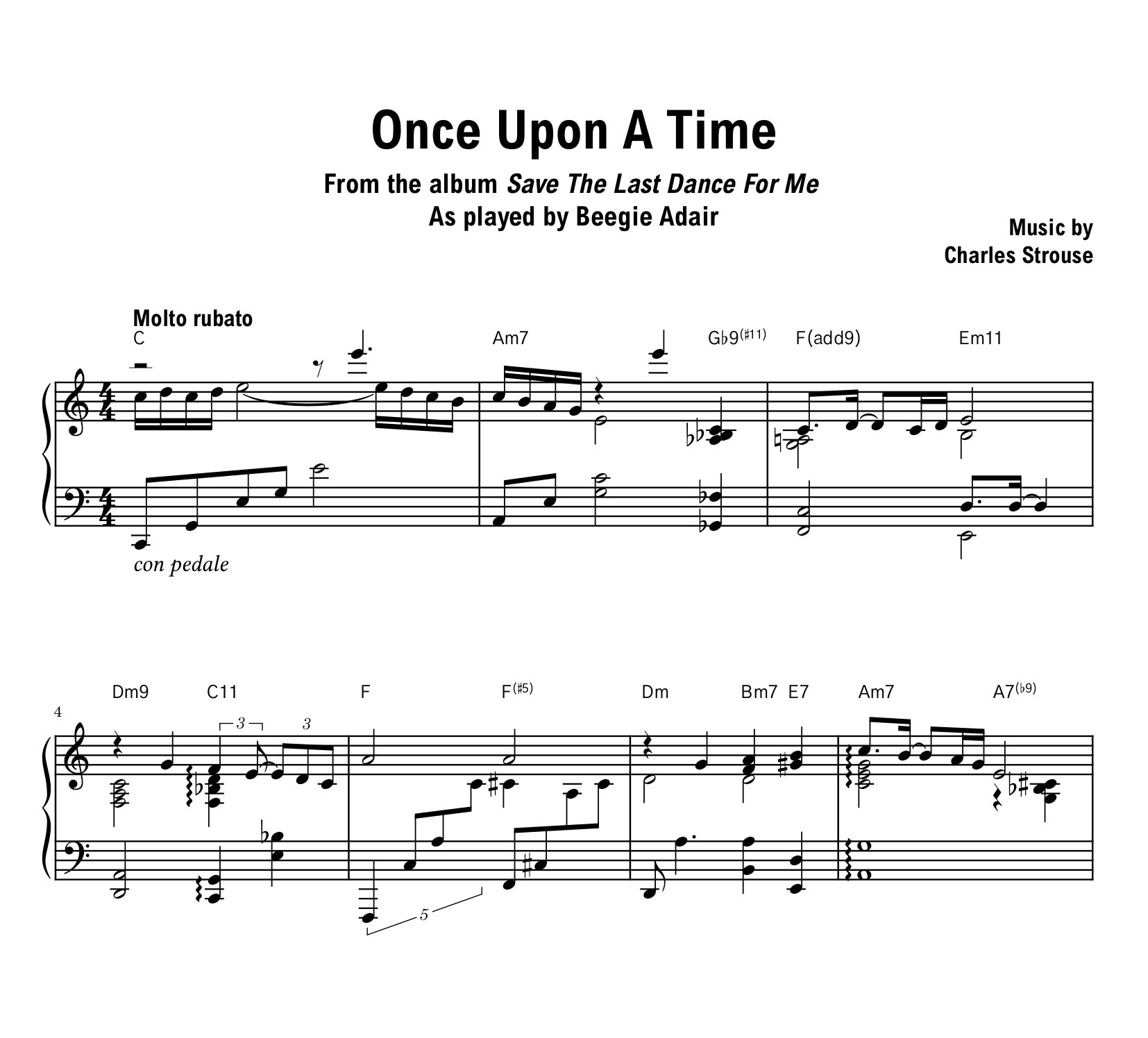 Beegie Adair - Once Upon A Time - Sheet music (PDF) product image (1)