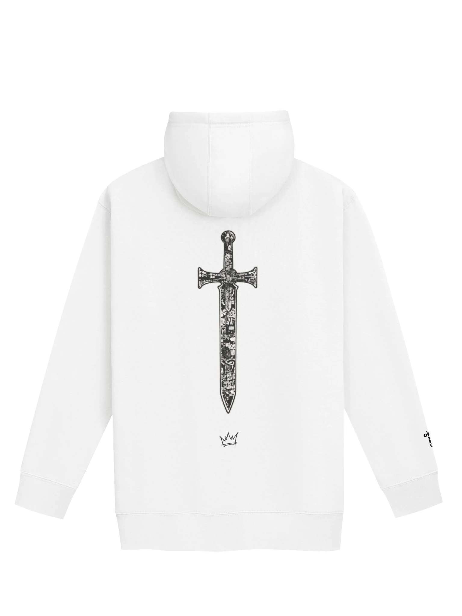 ONE KING Crusader Oakeshott Premium Soft Blend Hoodie with embroidered sleeve logo black print product image (1)