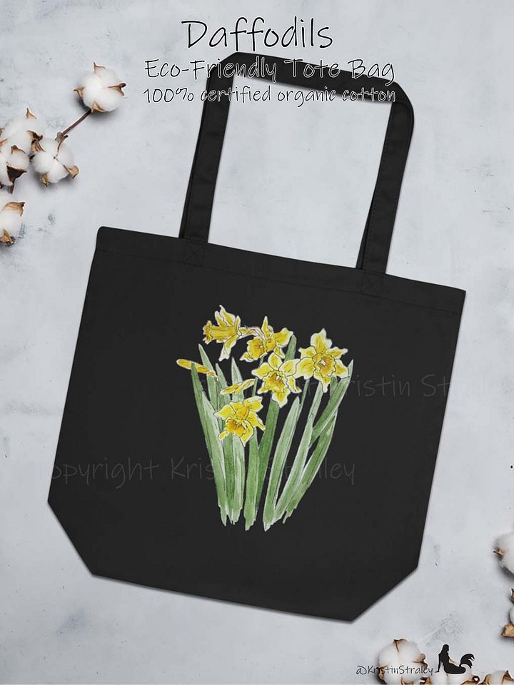 Daffodils Watercolor Art Print Eco Cotton Tote Bag product image (2)