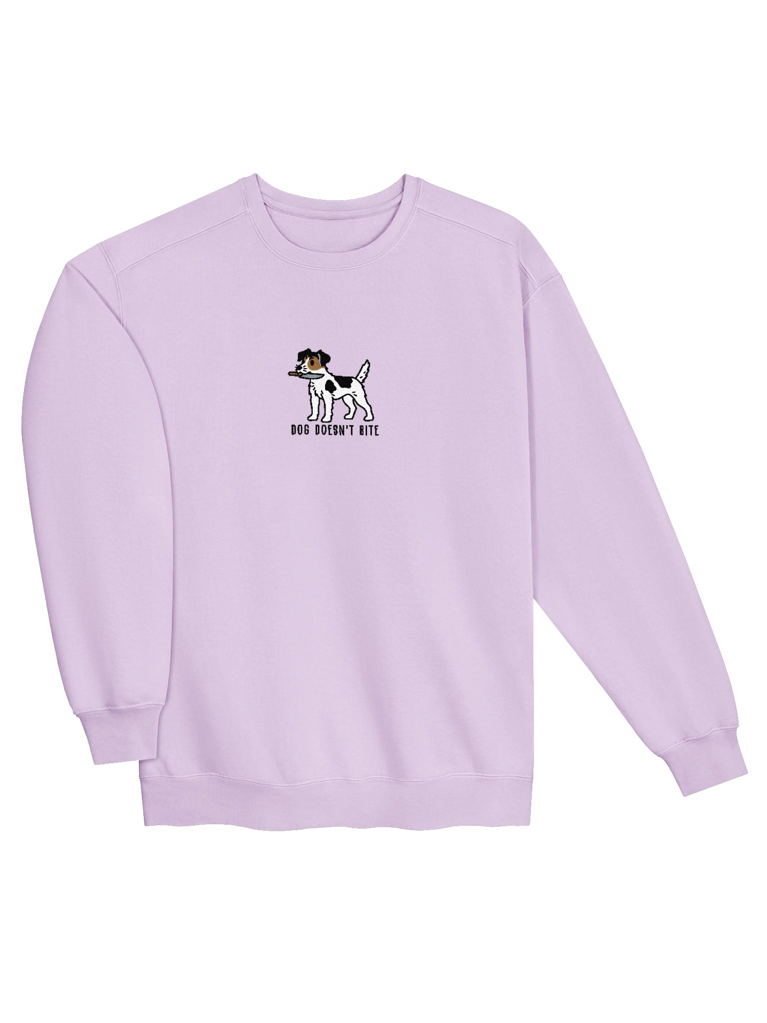 Dog Doesn't Bite Funny Chibi-Style Embroidered Premium Sweatshirt for Parson Russell Terrier(Black, White, Tan) Owners product image (35)