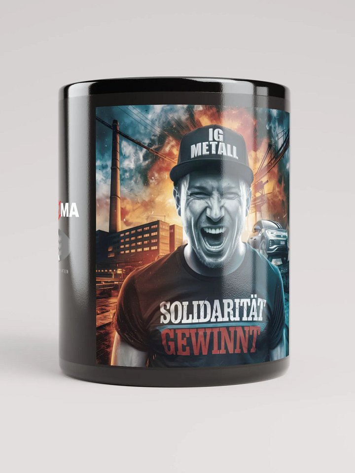 Solidarität gewinnt! – Black Ceramic Mug product image (1)