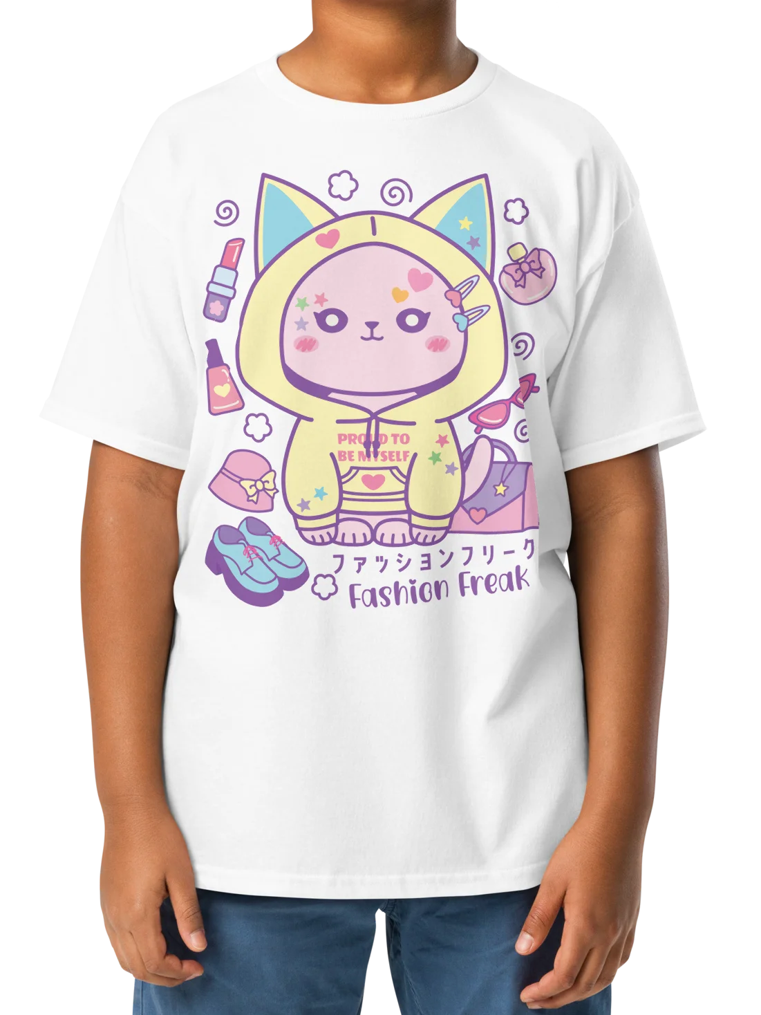 Fashion Freak Cat- Unisex Youth Heavyweight T-shirt product image (9)