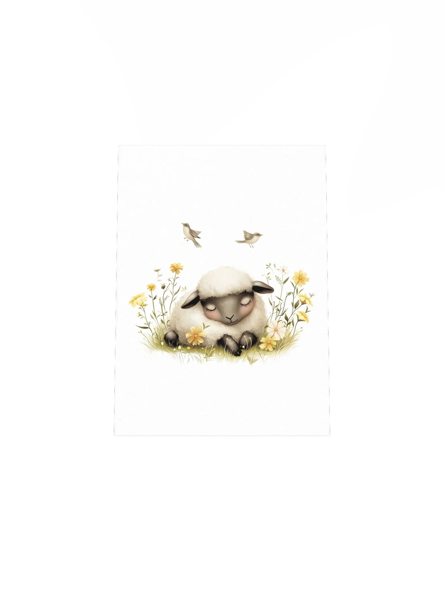 Sheep in Yellow Wildflowers Farmhouse Nursery Print product image (5)
