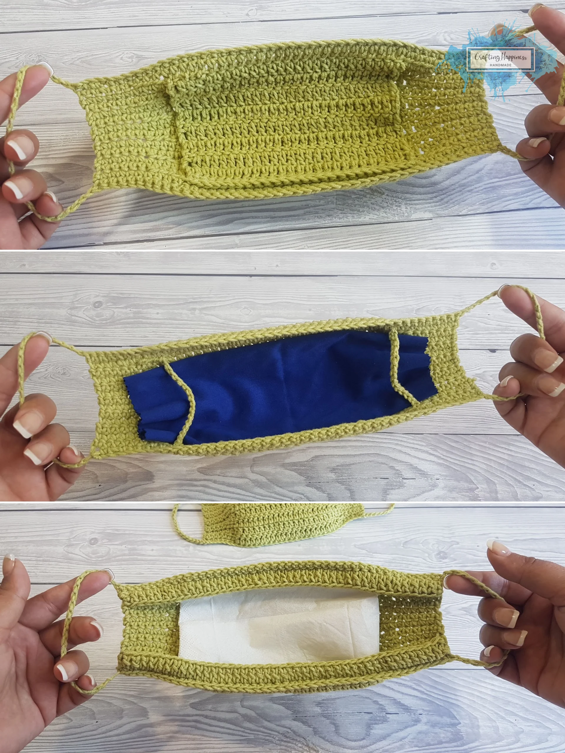 Crochet Face Mask Pattern With Filter | Adult & Child Sizes (PDF Pattern) product image (2)