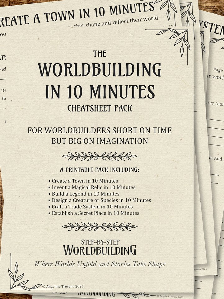 The Worldbuilding in 10 Minutes Cheatsheet Pack product image (1)