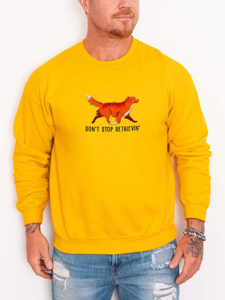 Don't Stop Retrievin' Sweatshirt (Embroidered) of a Nova Scotia Duck Tolling Retriever(Red) product image (2)