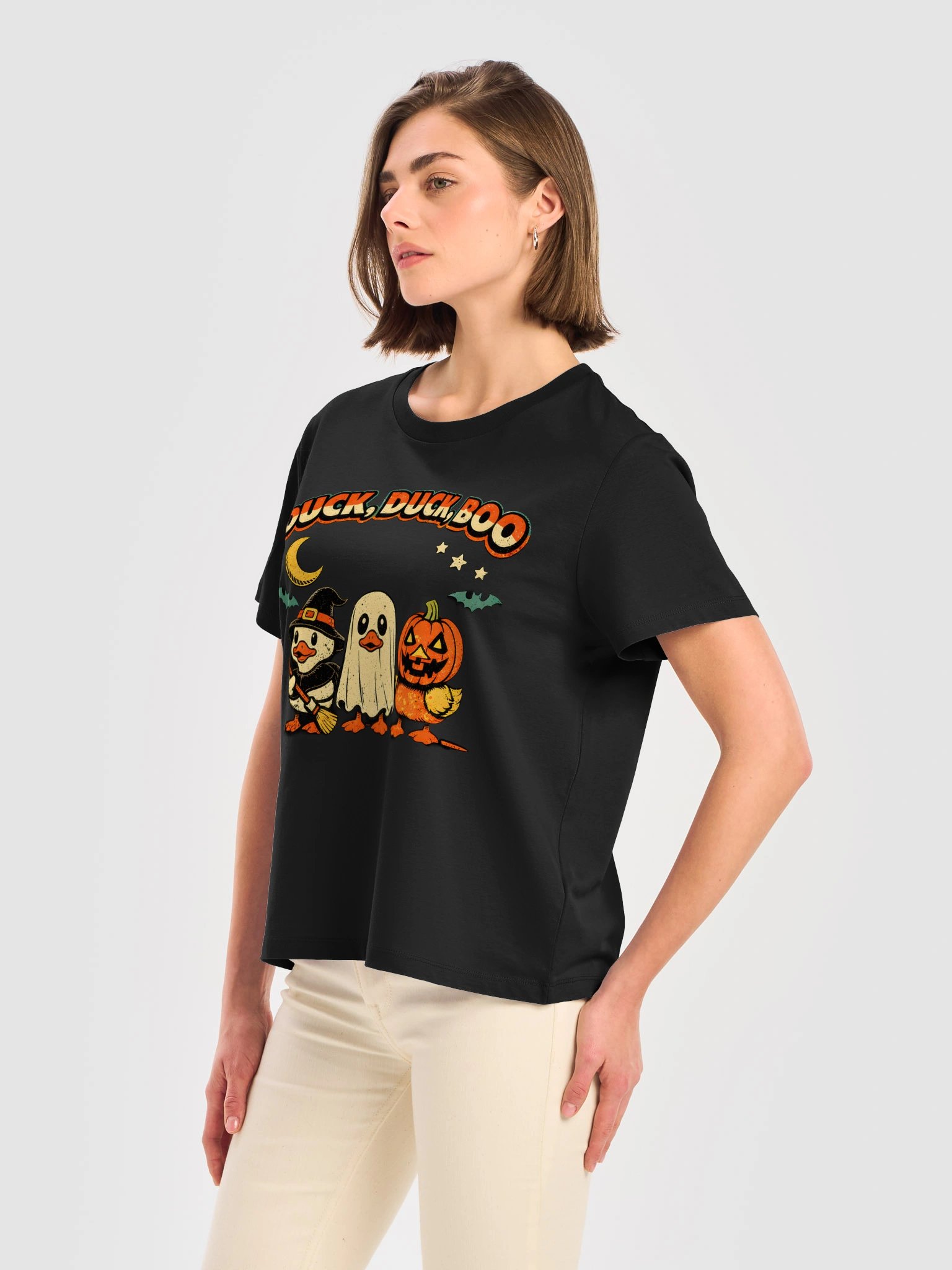 Duck, Duck, Boo Halloween Tee product image (38)